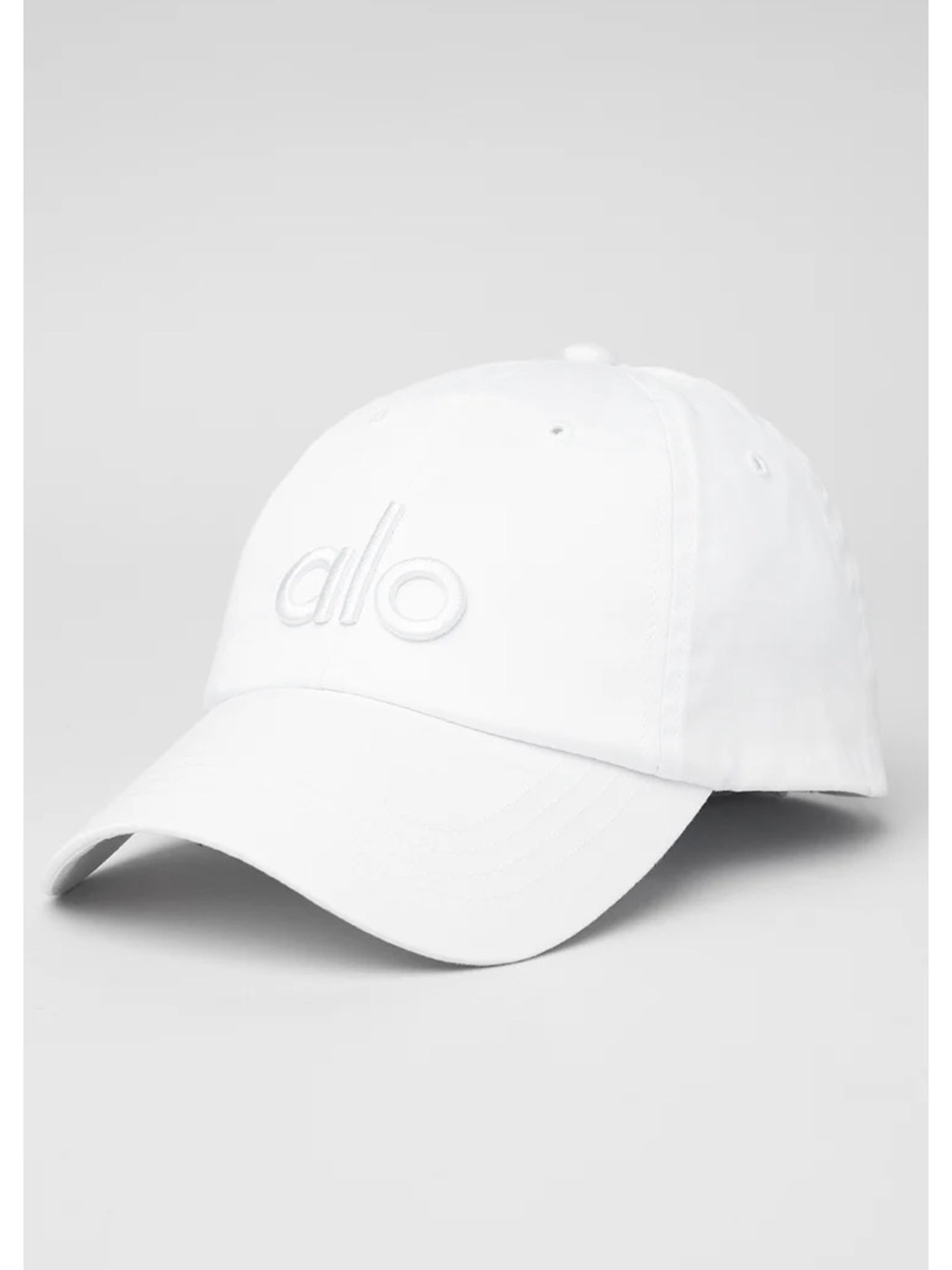 ALO Yoga White Off-Duty Baseball Cap with Embroidered Logo